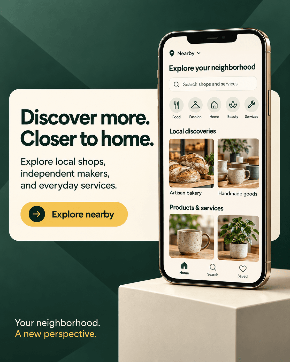 Local Shopping App Ad, AI image made from the prompt