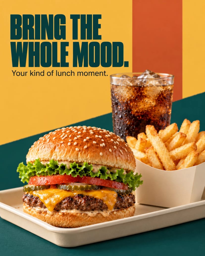 Burger, fries, and cola mood