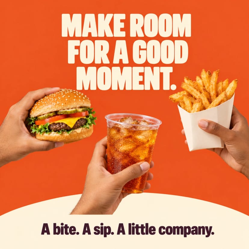 Burger, fries, and iced tea moment