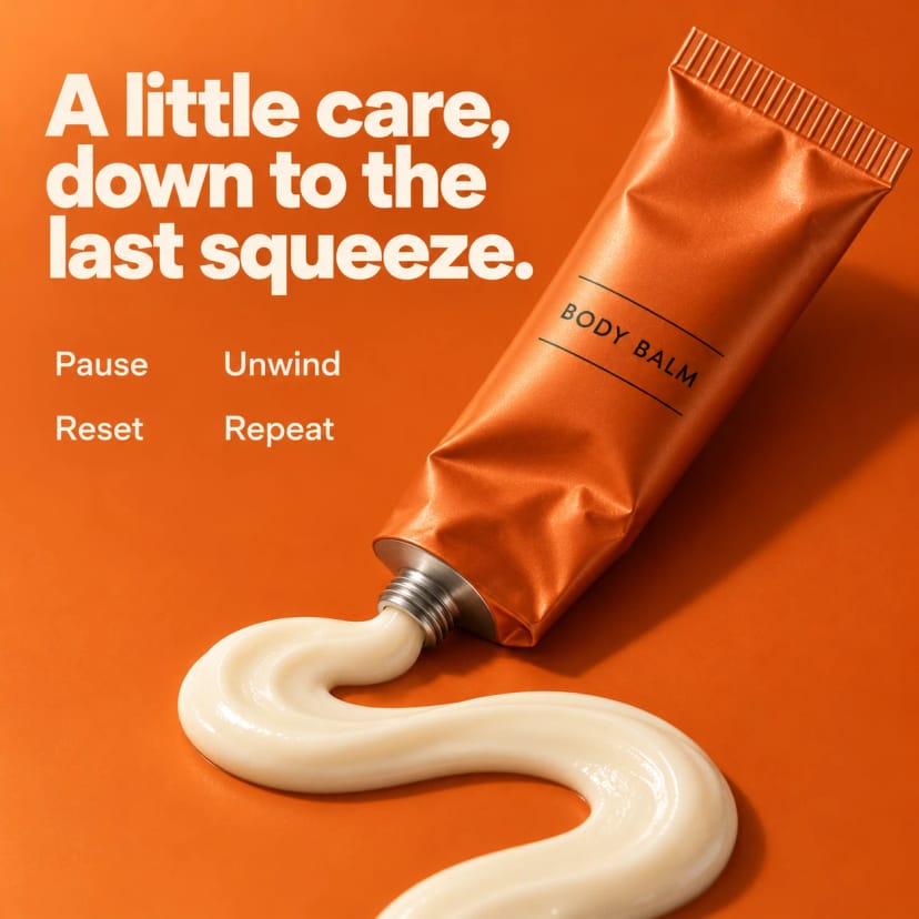 Burnt orange body balm squeeze