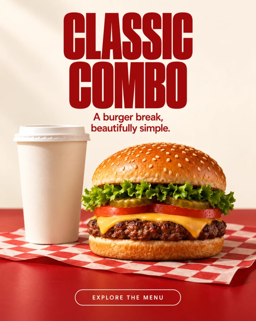 Classic burger combo poster