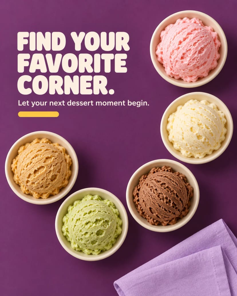 Five scoops, one favorite corner