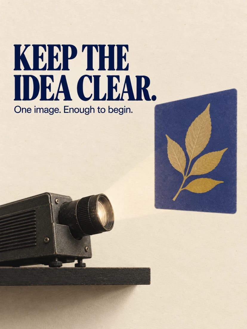 Indigo projector and golden leaf