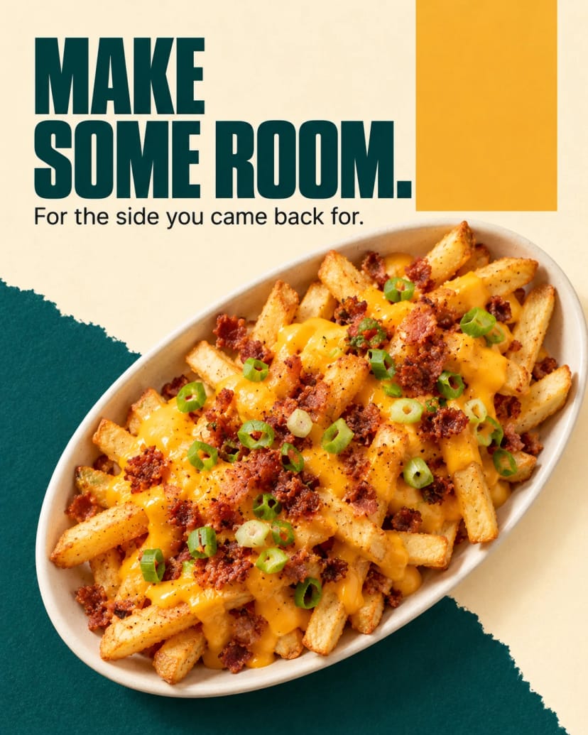 Loaded fries with cheddar and bacon