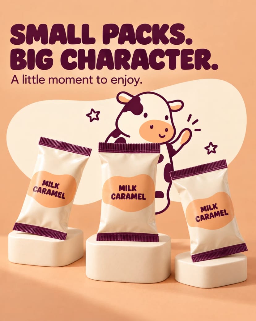 Milk Caramel Trio with Waving Cow