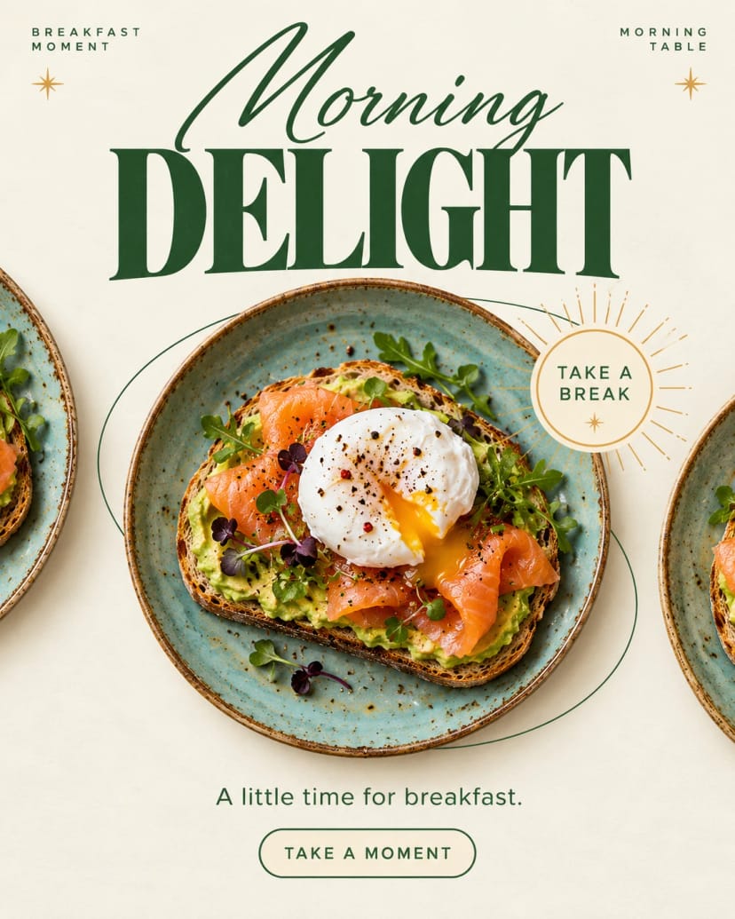 Morning delight with avocado toast