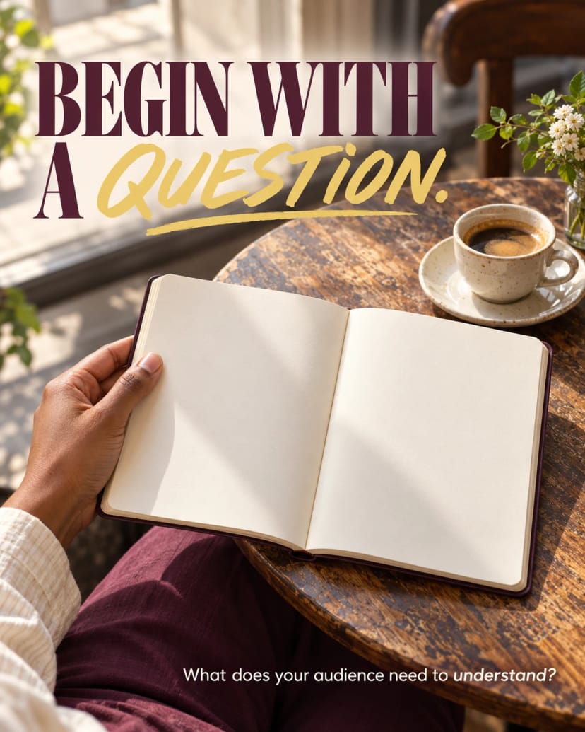 Notebook, espresso, and a question
