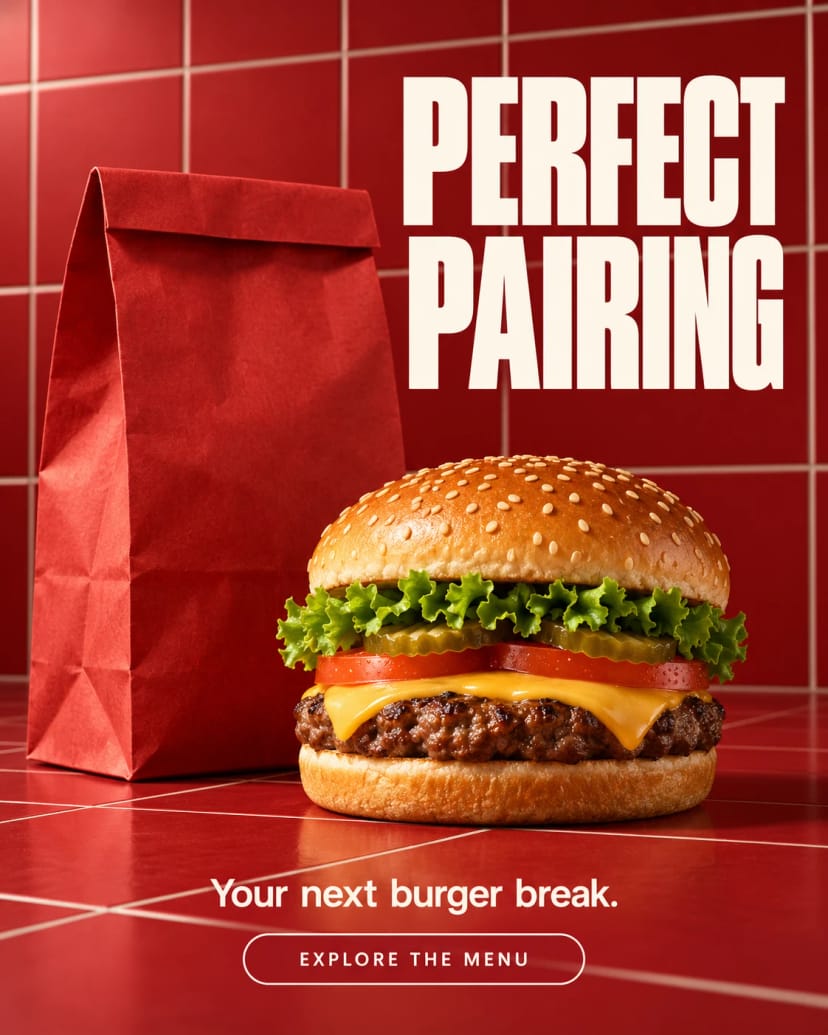 Perfect pairing burger poster