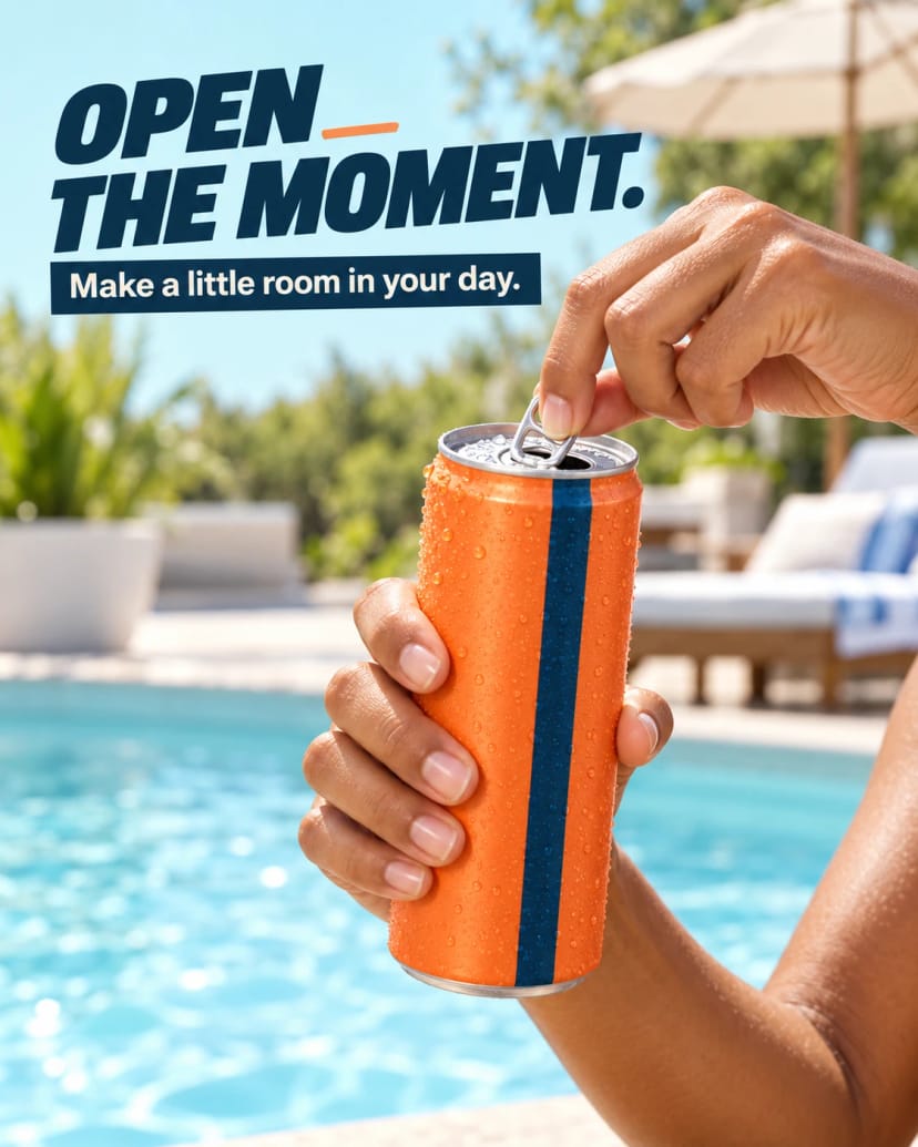 Poolside tangerine can moment