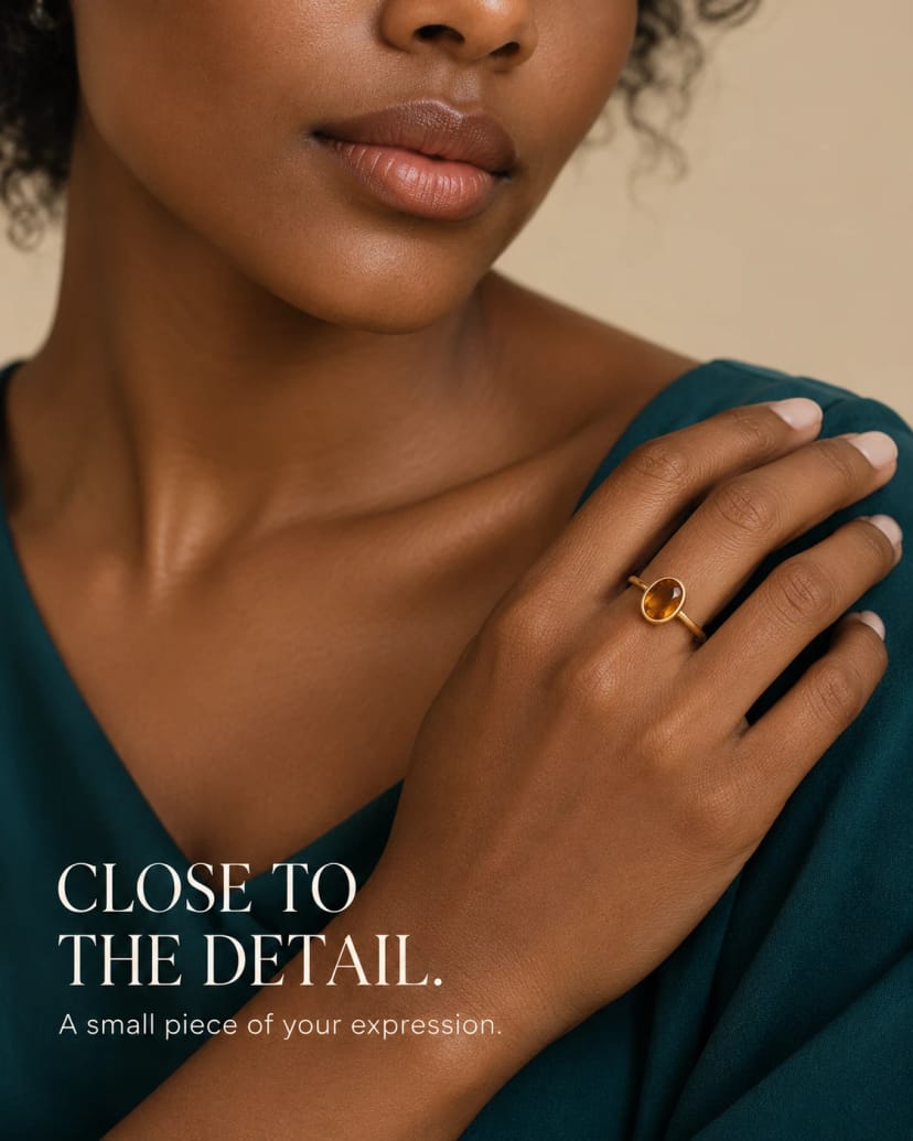 Quiet luxury with an amber ring