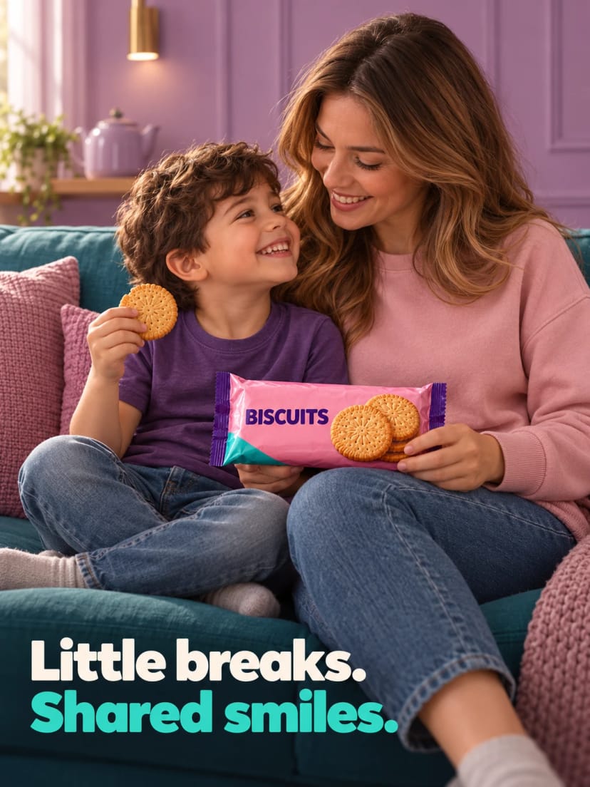 Shared smiles over biscuits