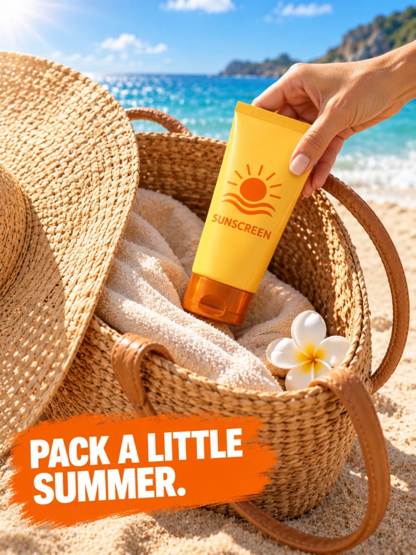 Sunlit tote of summer essentials