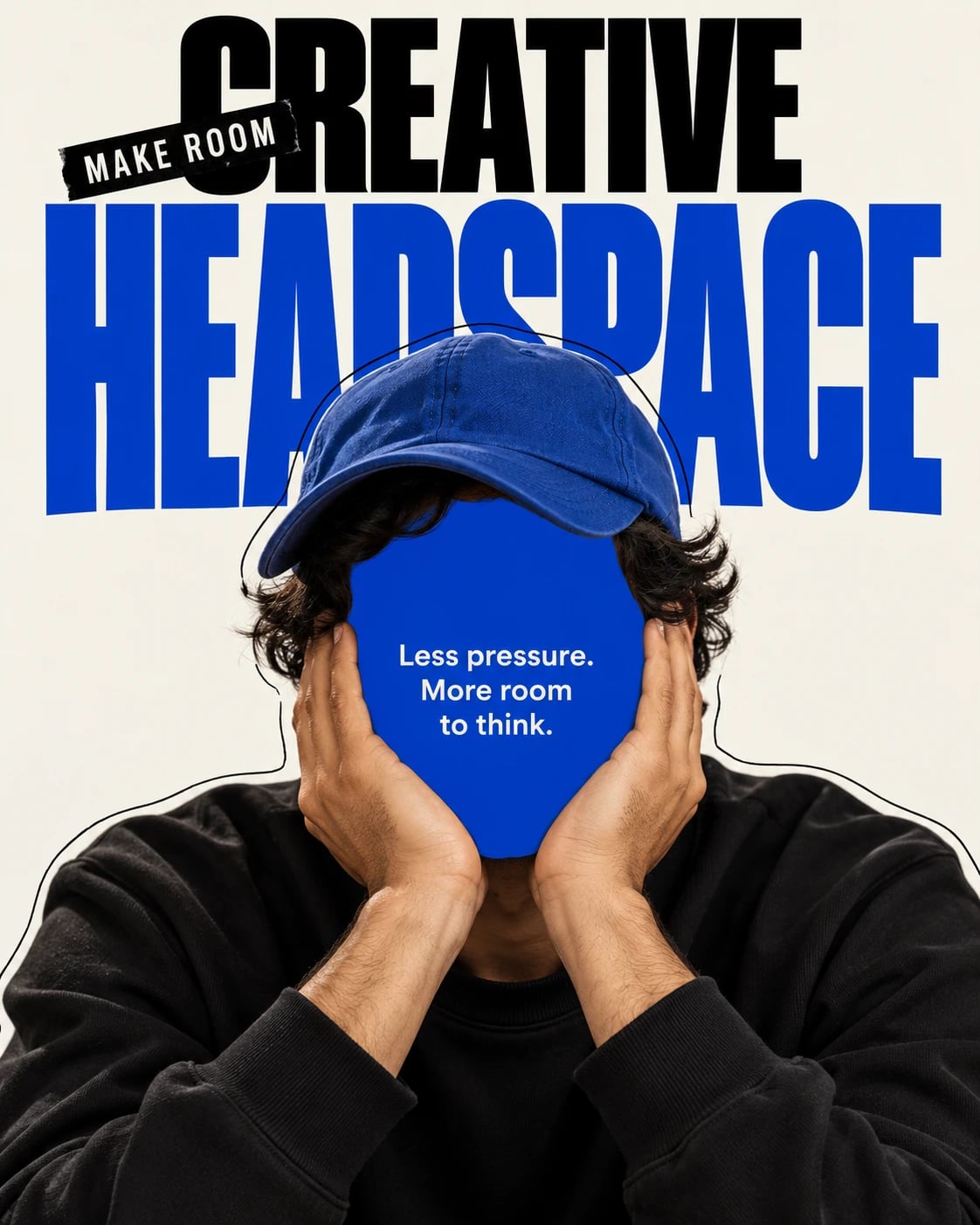Creative Headspace Blue Cap Poster, AI image made from the prompt