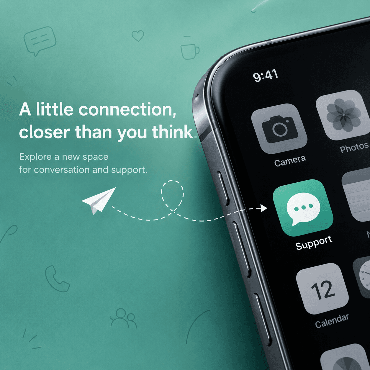 Support Chat App Ad, AI image made from the prompt