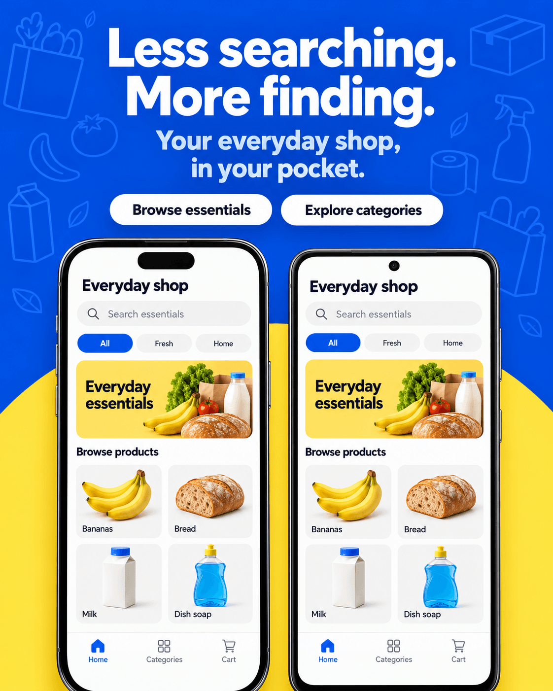 Grocery Delivery App Ad, AI image made from the prompt