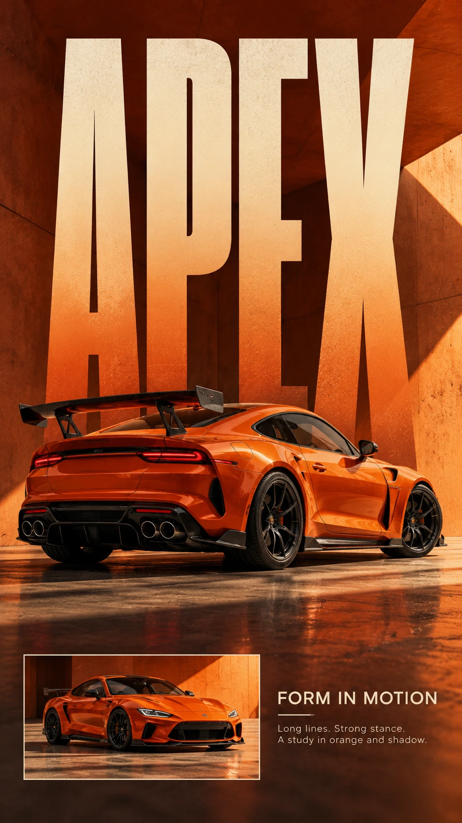 Apex Orange Supercar Poster