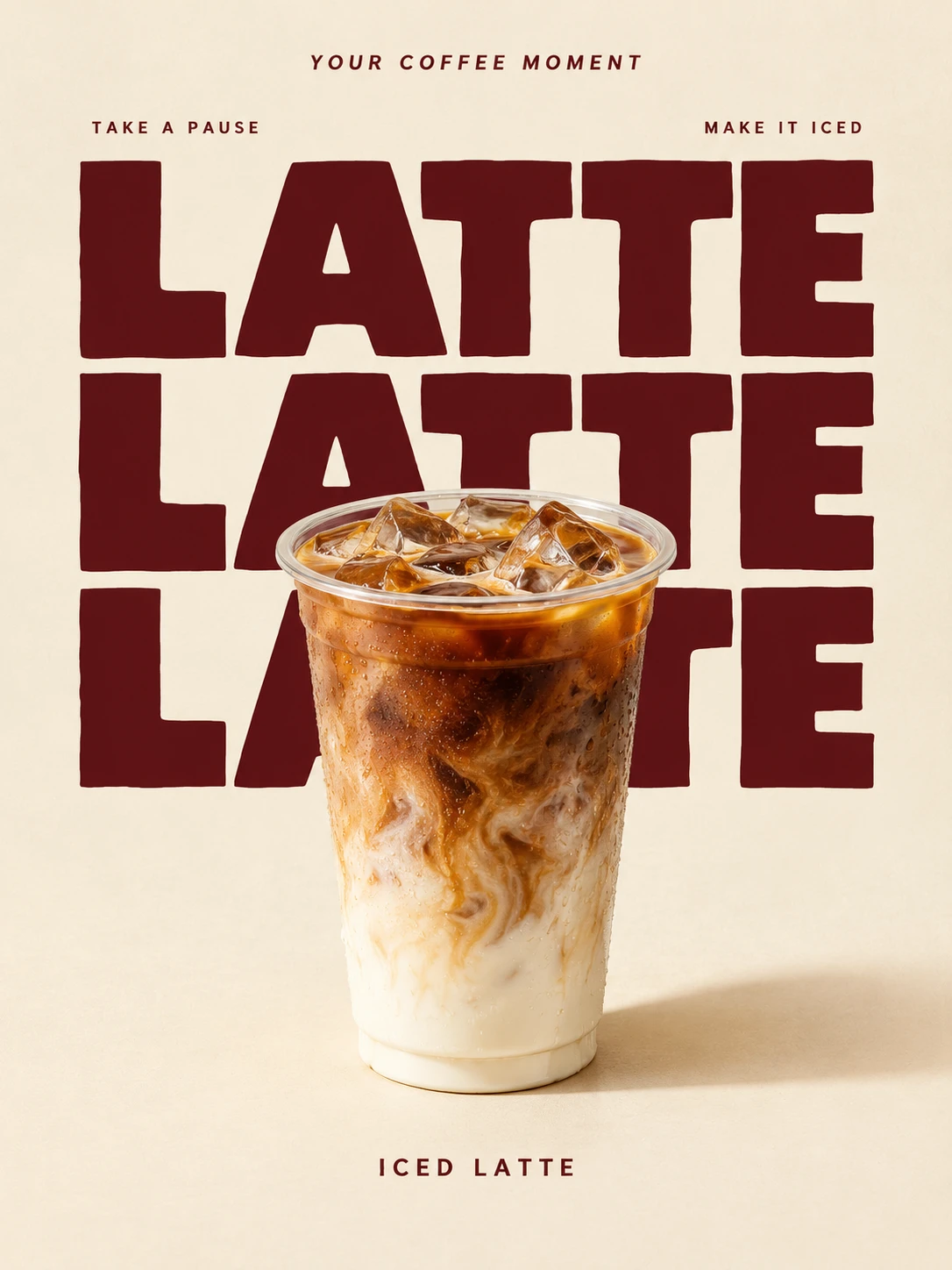 Latte Latte Latte Iced Coffee Poster
