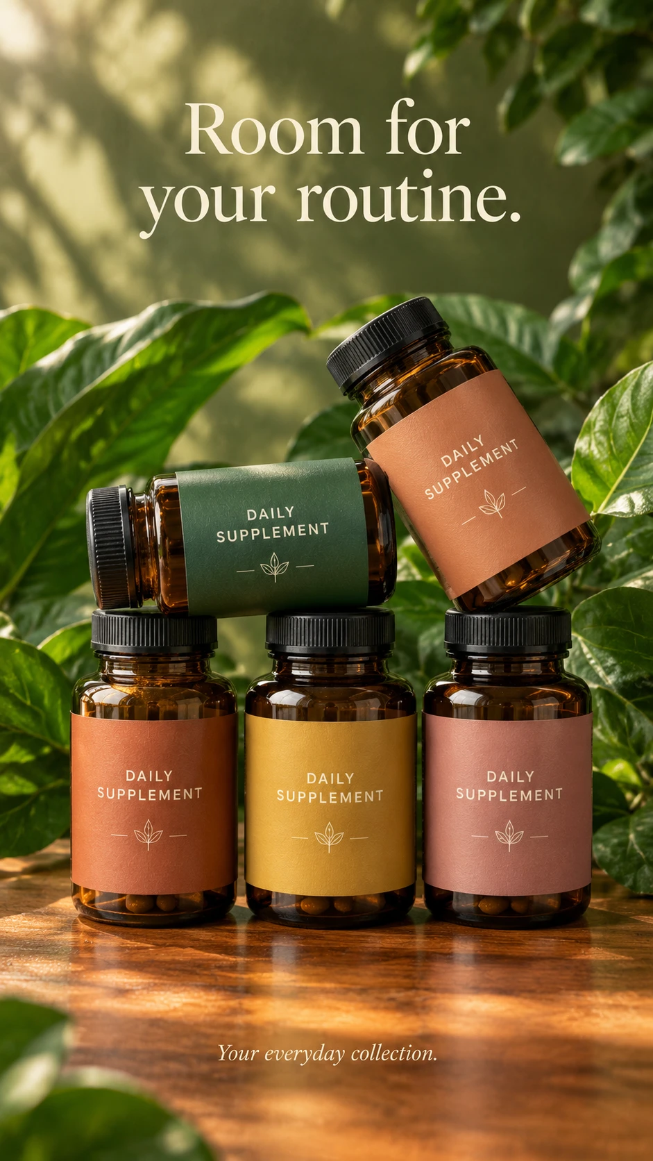 Supplement Bottles in Plants Ad