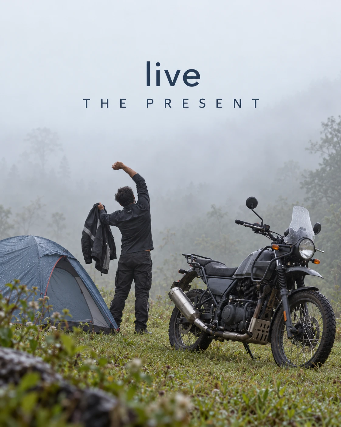 Bike Camping in the Mist