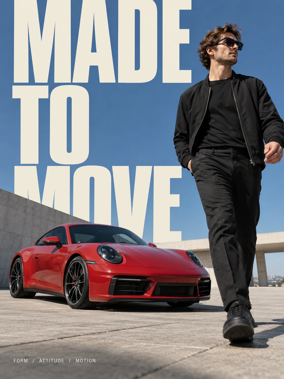 Made to Move Red Porsche Poster