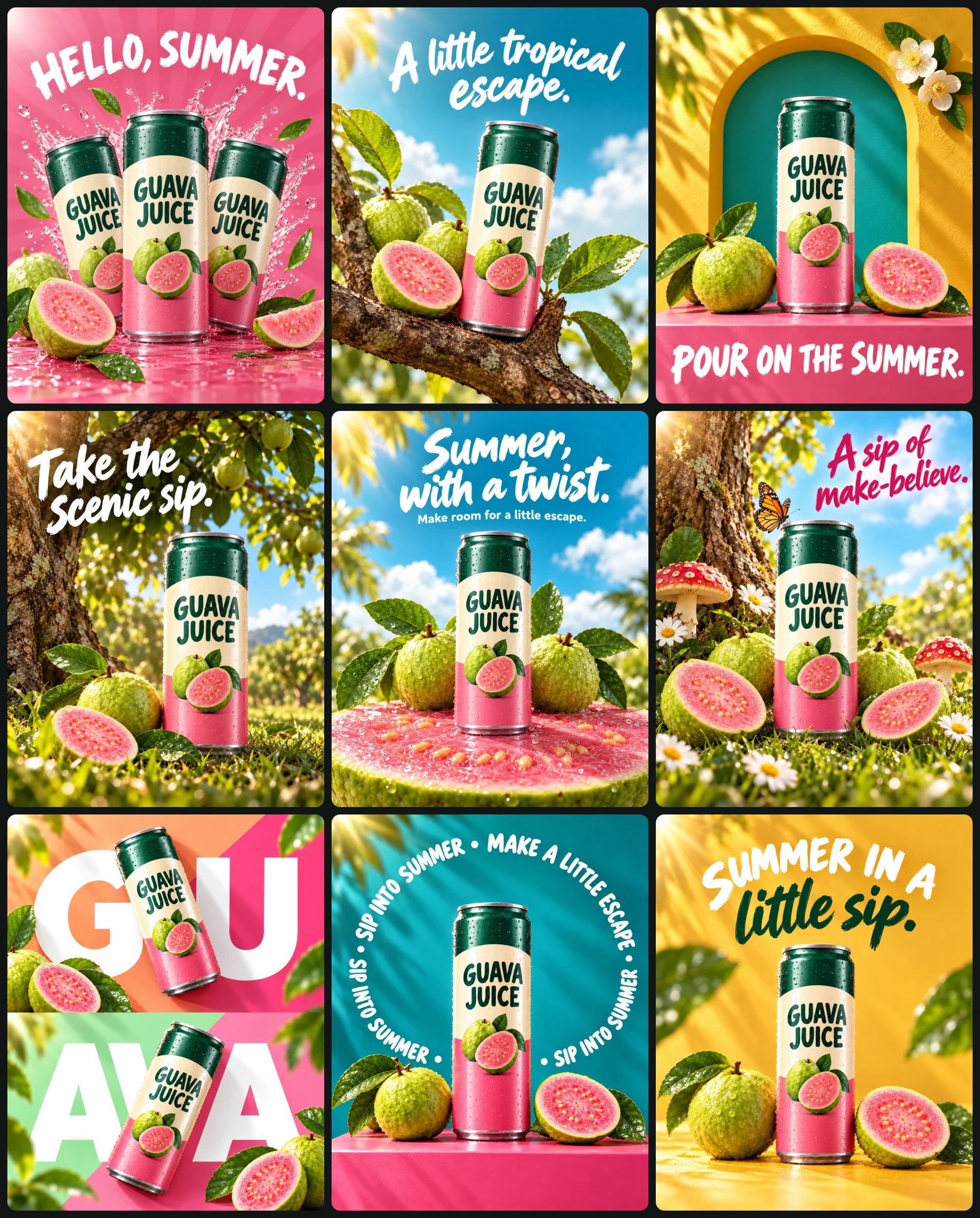 Summer Drink Instagram Post Set