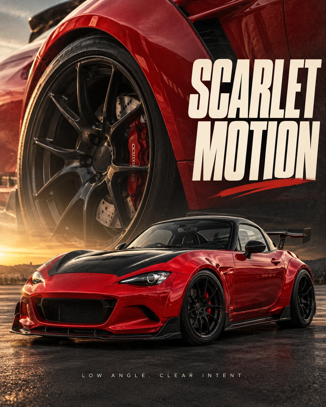 Scarlet Motion Red Roadster Poster