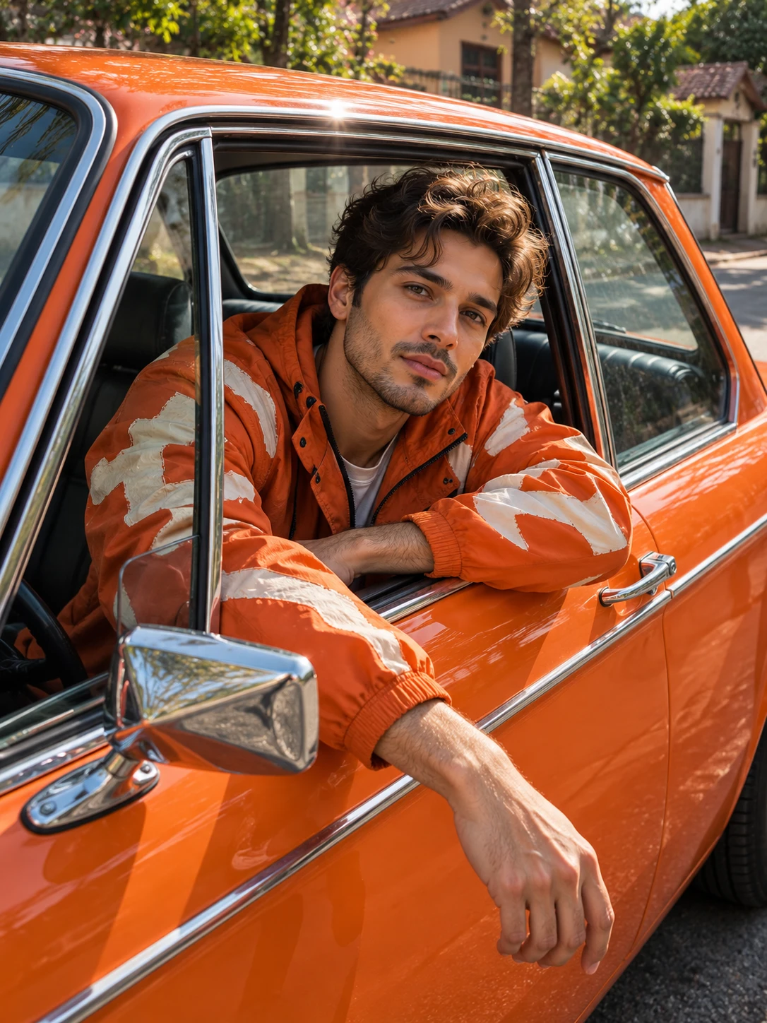 Orange Vintage Car Portrait